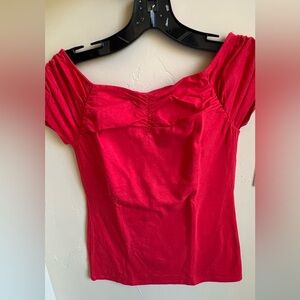 Express Vibrant Red Off-Shoulder Blouse